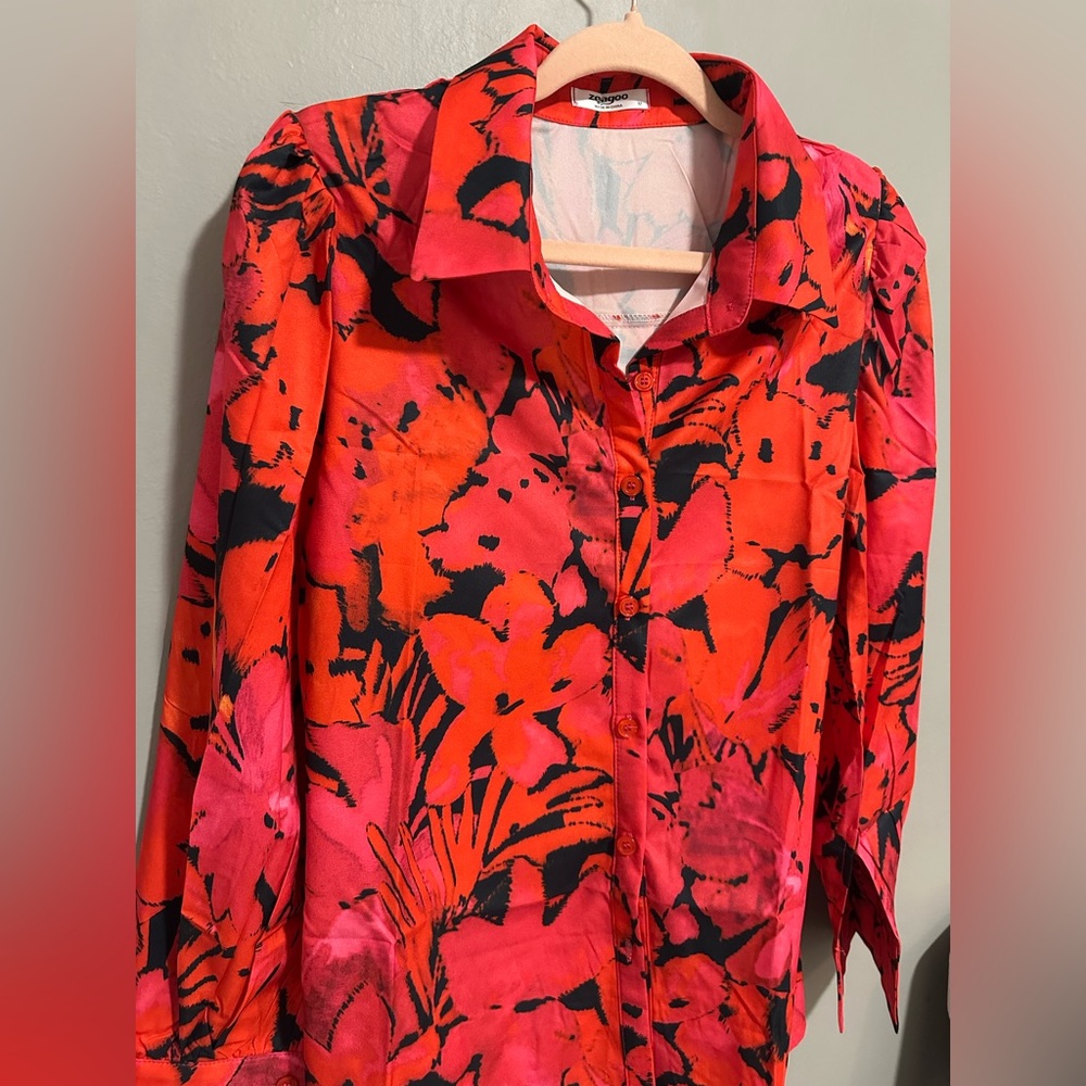 Floral Red Women's Top